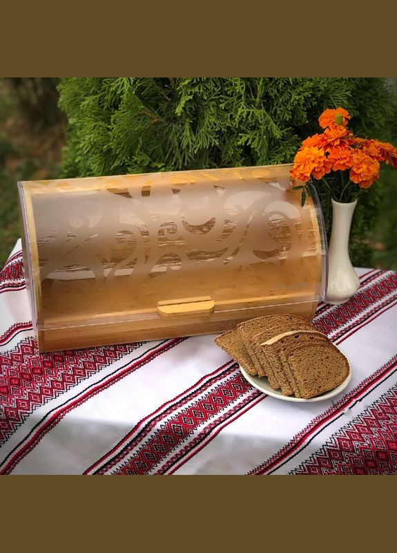 Хлібниця з бамбука з пластиковою кришкою (39×25×19 см) KM-1104 Kamille (341537459)