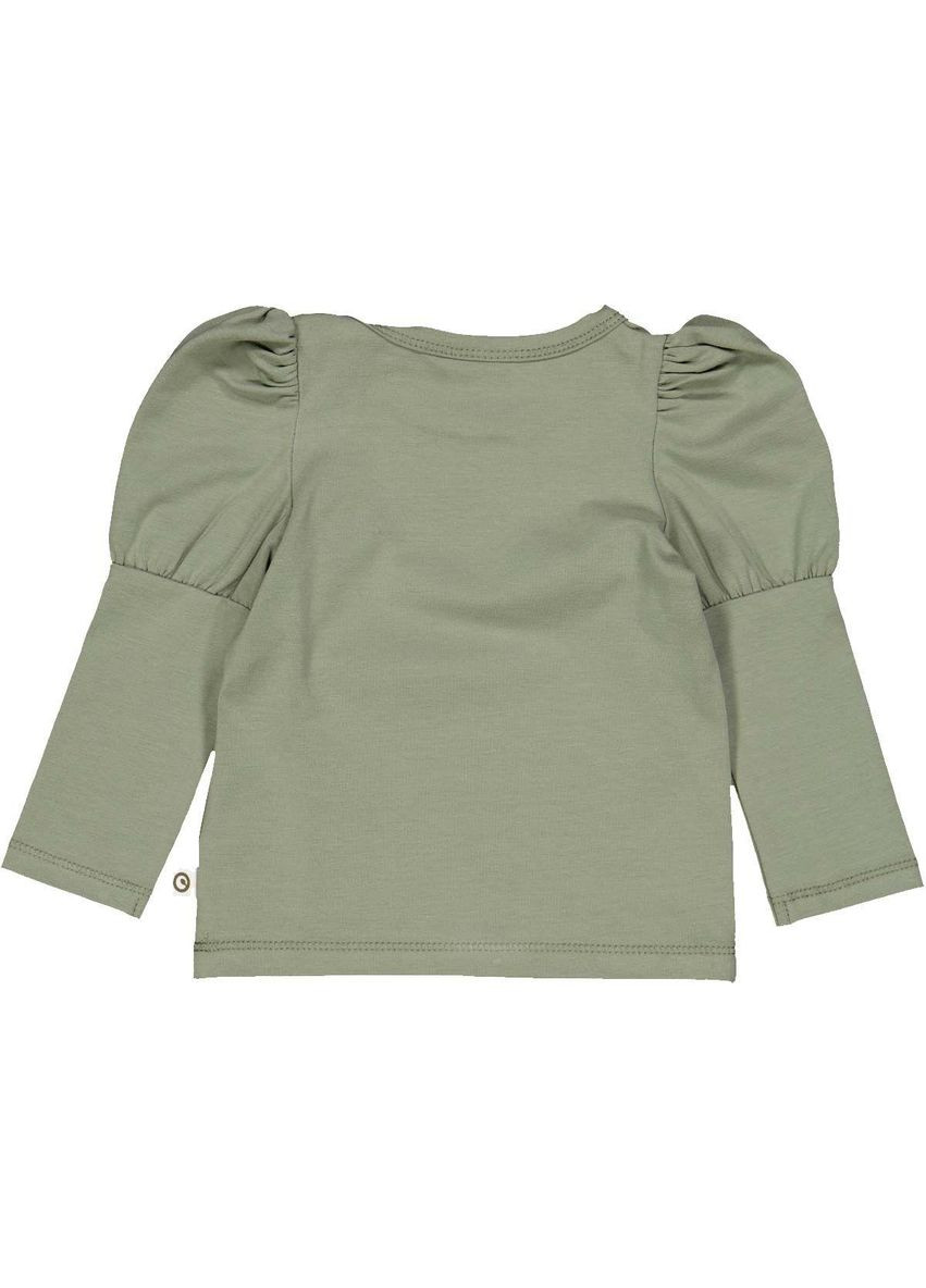 Оливковый демисезонный повседневный лонгслив Green Cotton однотонный