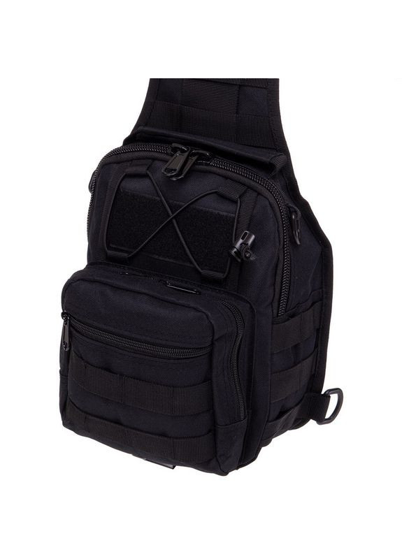 Сумка-слінг тактична з однією лямкою TY-098 (нейлон, оксфорд 900D, р-р 25х23х10см, 6л, чорний) SILVER KNIGHT (361436380)