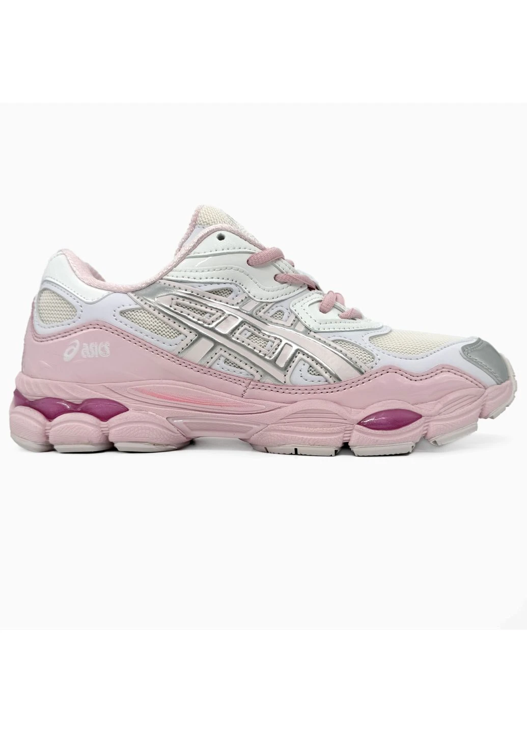 Сірі літні кросівки asics gel-nyc silver/pink асікс гель нюк сірі No Brand
