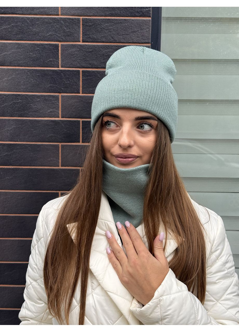 Базова молодіжна шапка-лопата жіноча синя STD (365811927)