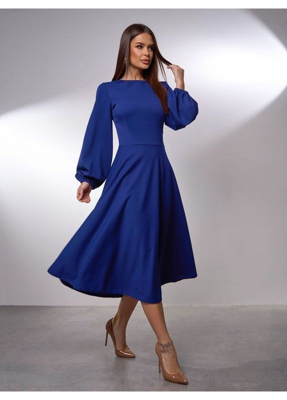 Синя сукня 14414 синя ISSA PLUS однотонна