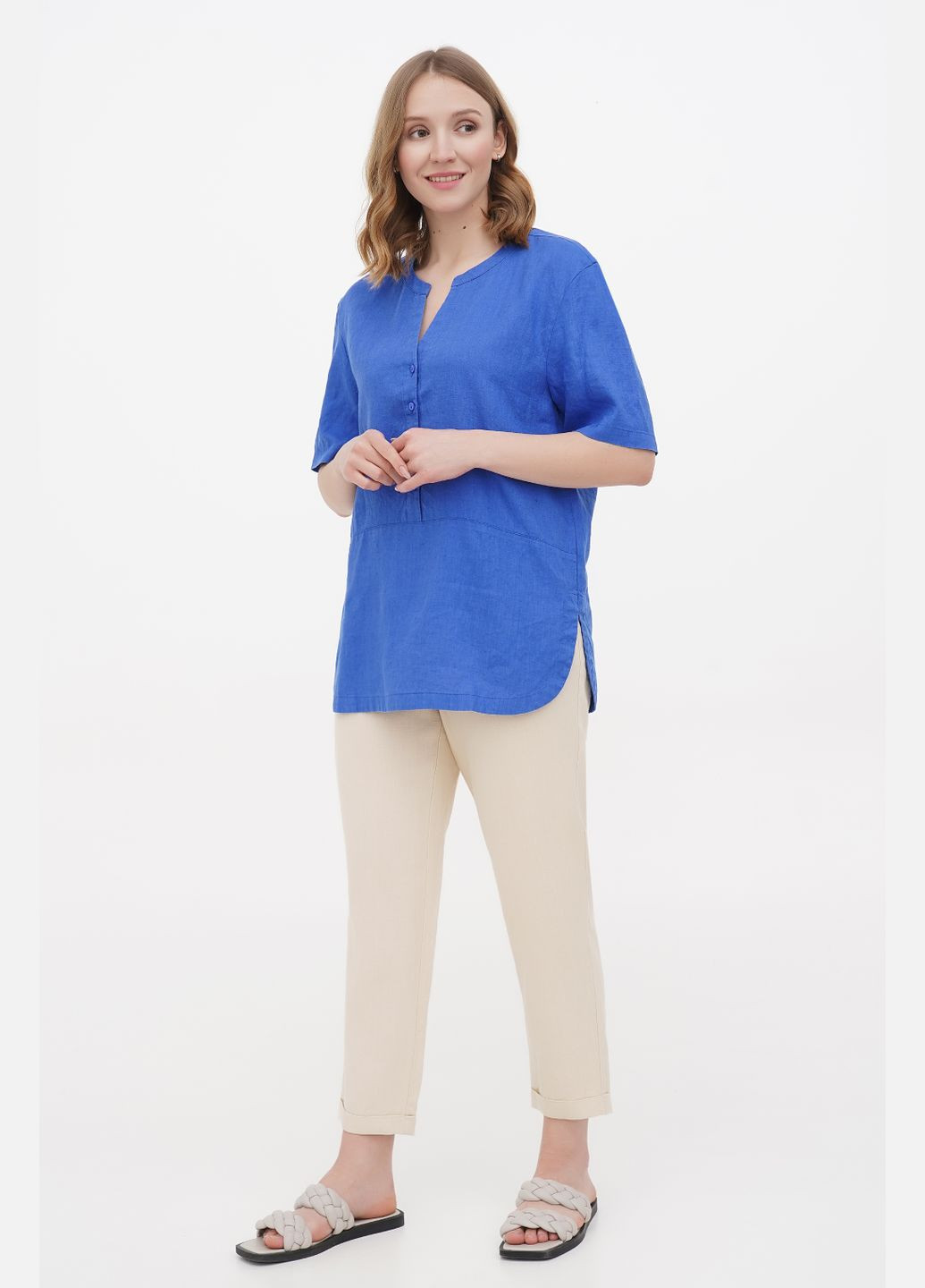 Синяя блуза милана, синий, р.54, код 9242/54/1318 ГАЛЕРЕЯ ЛЬОНУ