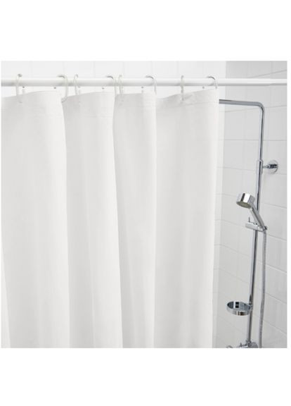 Шторка для ванної біла 180х180 см EVA захисна для суміжного санвузла однотонна 12 кілець ProDobro (365443173)