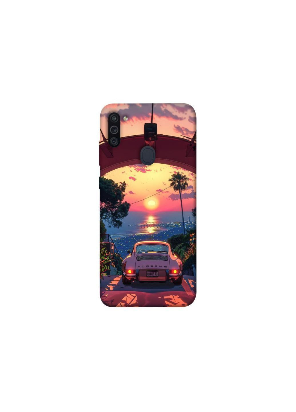 Чехол на Samsung Galaxy M11 Porsche at sunset Frontalka (365835522)