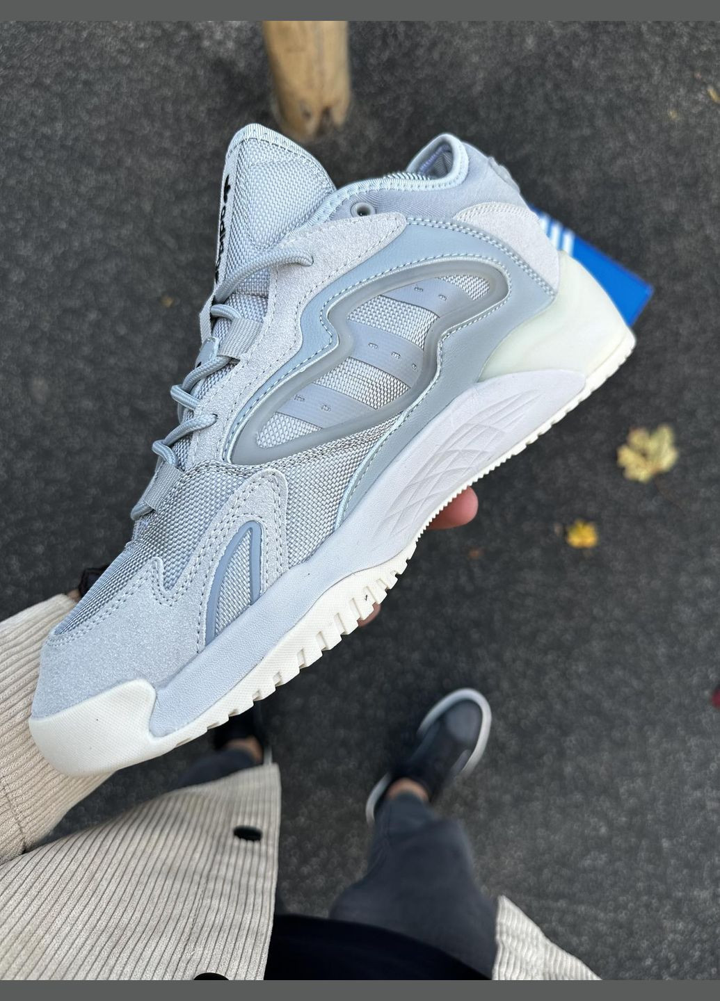 Сіро-голубі Осінні стильні замшеві кросівки No Brand