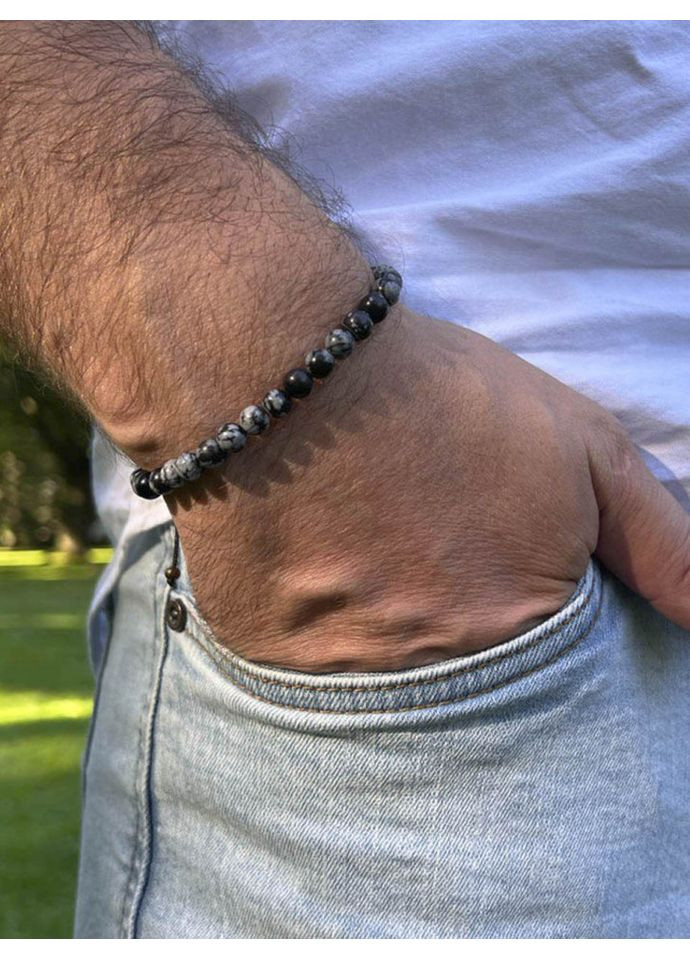 Мужской браслет из обсидиана 5042 LeBijou (367580461)