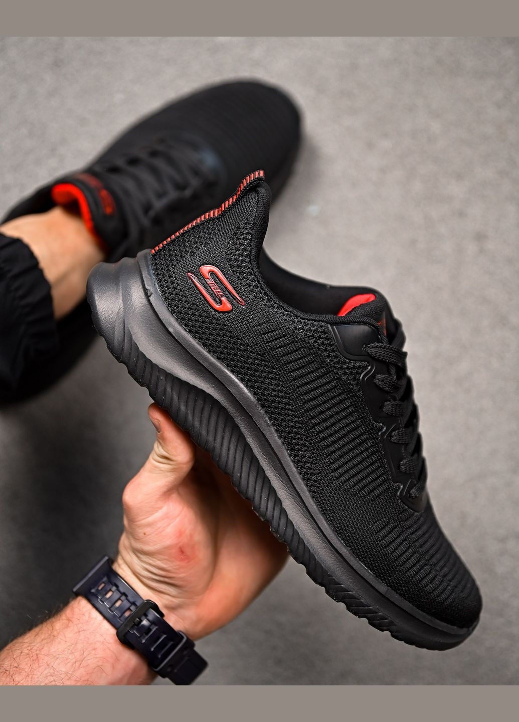 Черные летние мужские летние кроссовки черные сетка No Brand