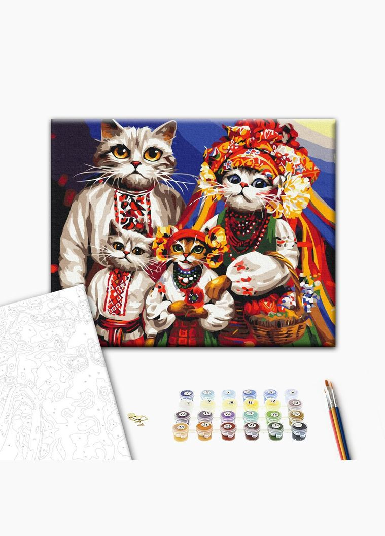 Картина за номерами Котяча сім'я 40 х 50 BS53872 Brushme (348359835)