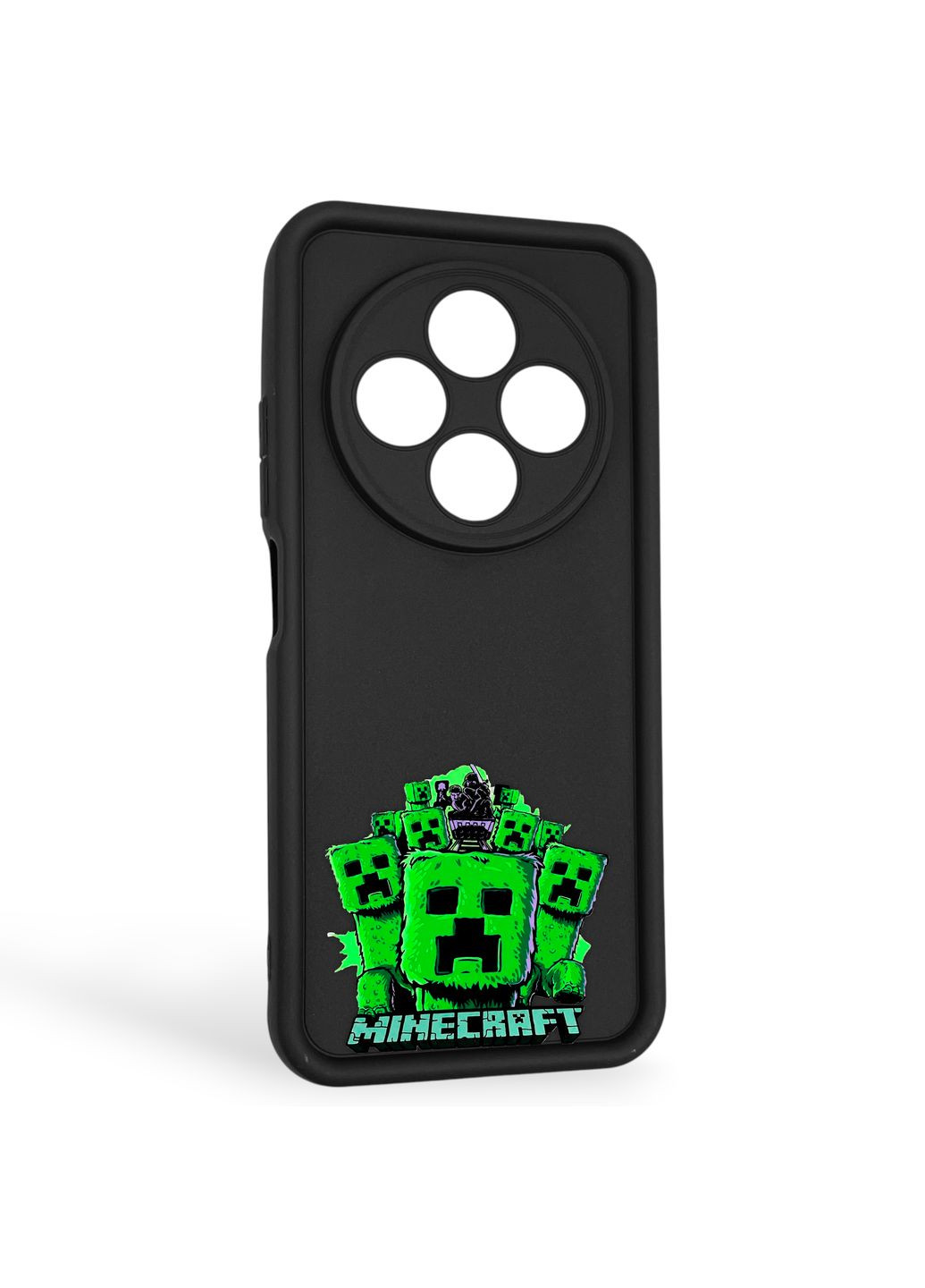 Чехол силиконовый Soft Touch с 3D принтом Майнкрафт для Redmi A4 5G черный (Полная защита камеры) Xiaomi (373425054)