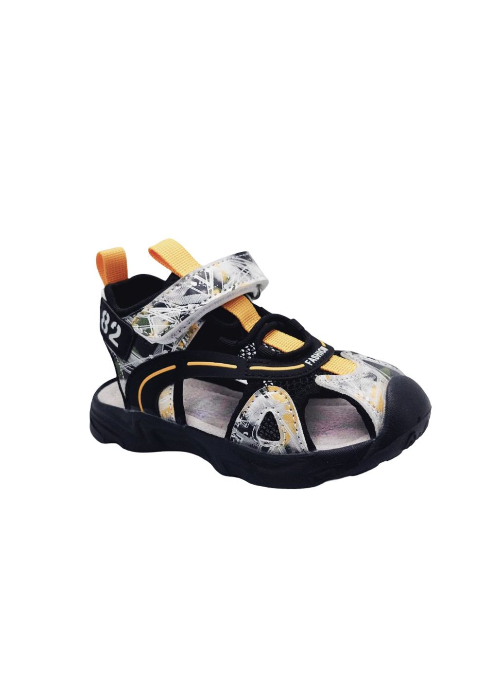 Серые повседневные сандалии BBT на липучке