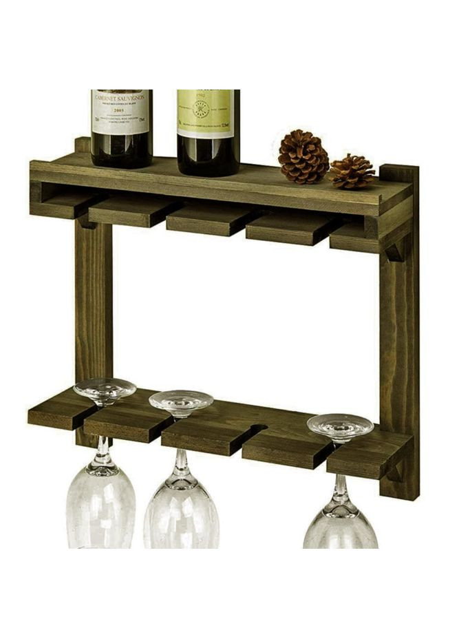 Полка для бокалов из дерева Сноувил мускат (ОБС-000307) No Brand (327423649)