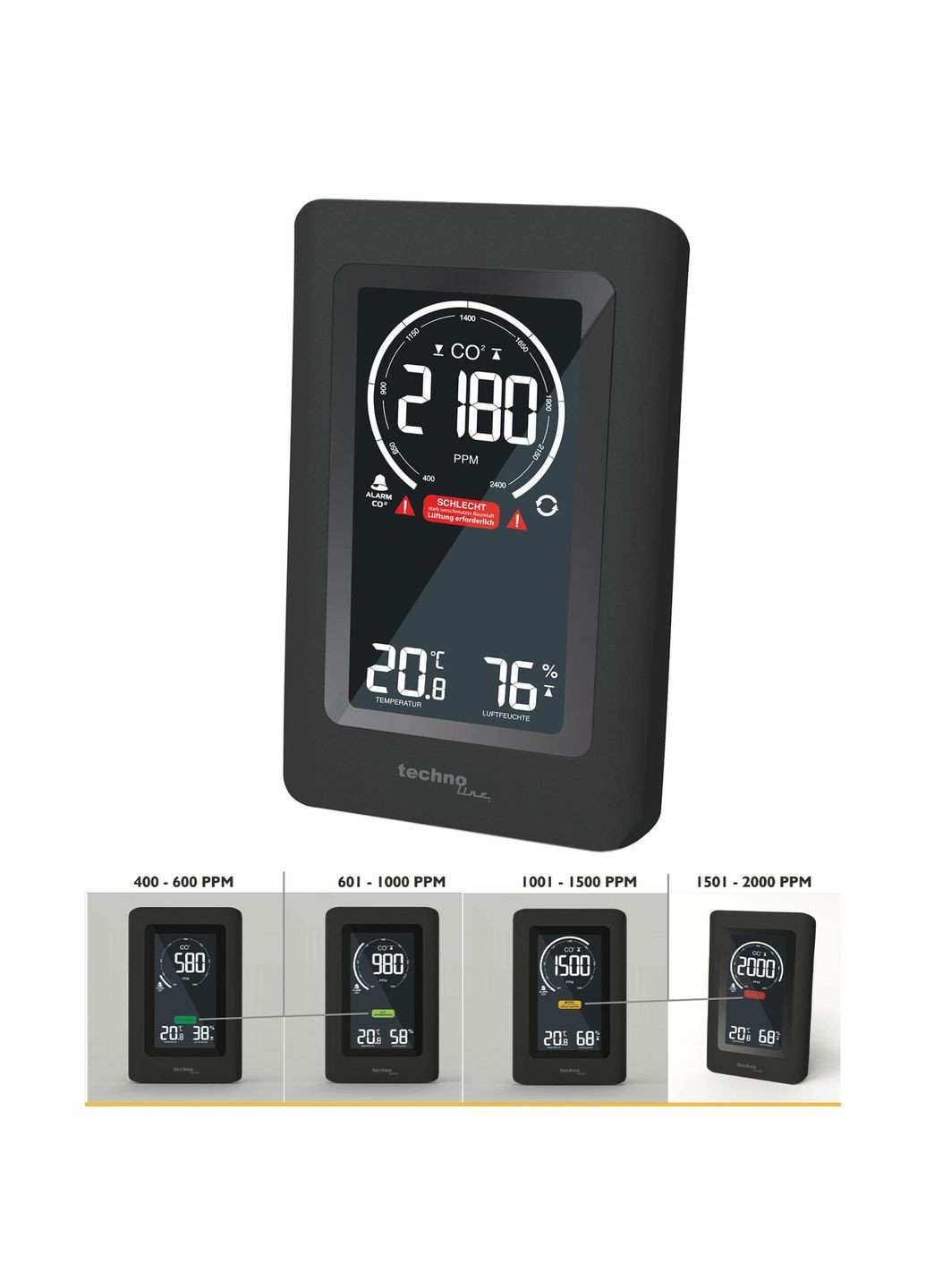 Метеостанция Technoline WL1030 Black анализатор качества воздуха для офиса и дома. ProDobro (365731280)