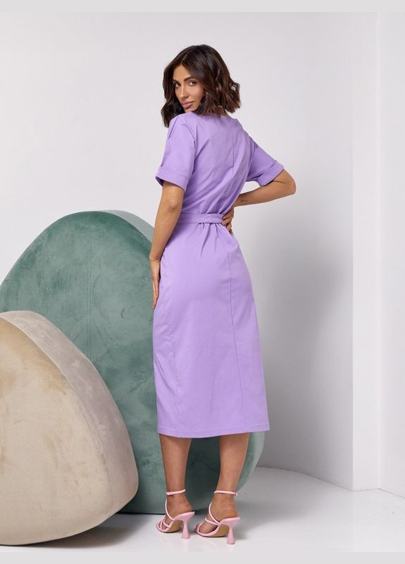 Сиреневое деловое платье 14499 сиреневое ISSA PLUS однотонное