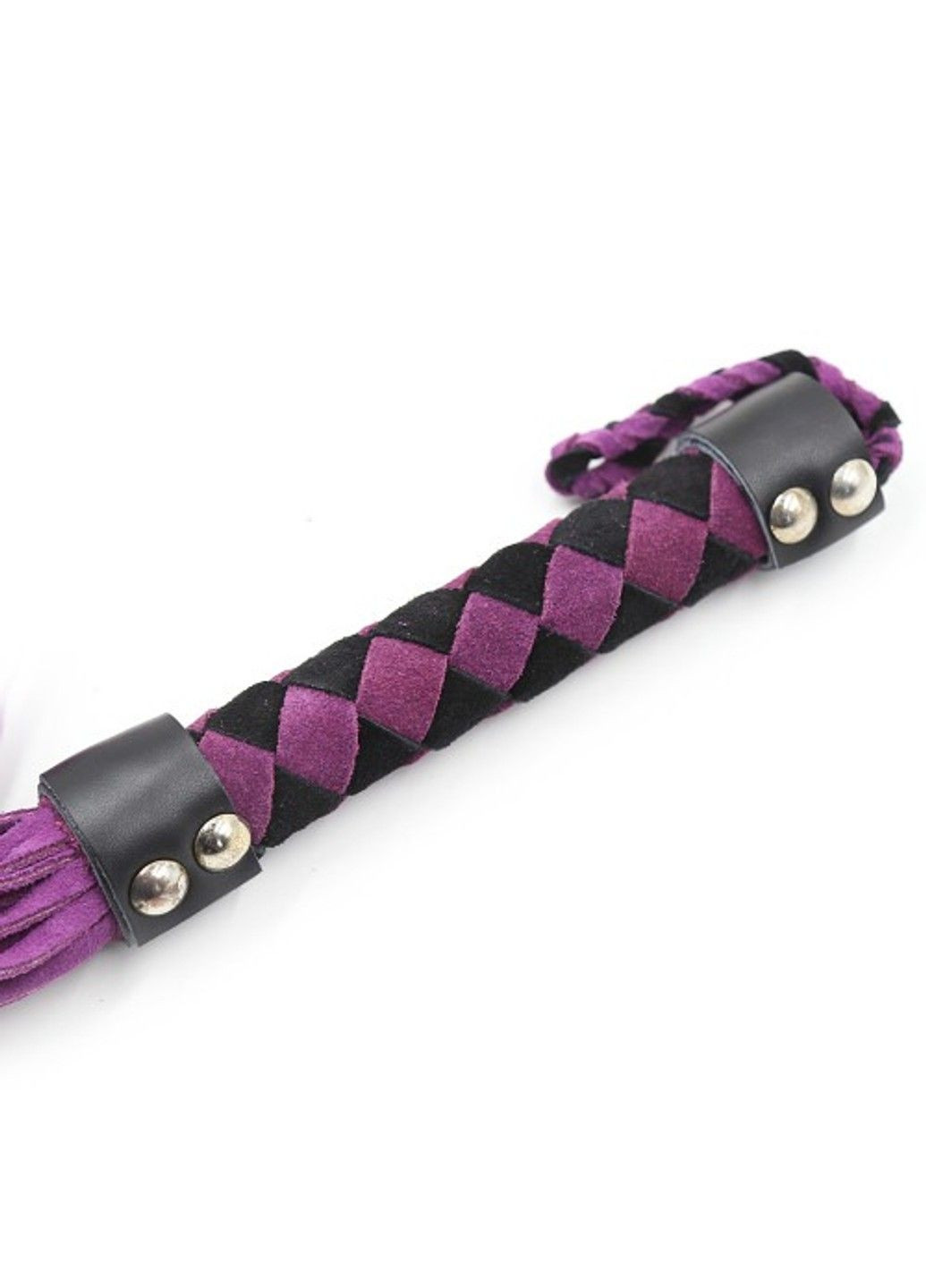 Флогер шкіра leather flogger Purple Black 38 cm DS Fetish (292011325)