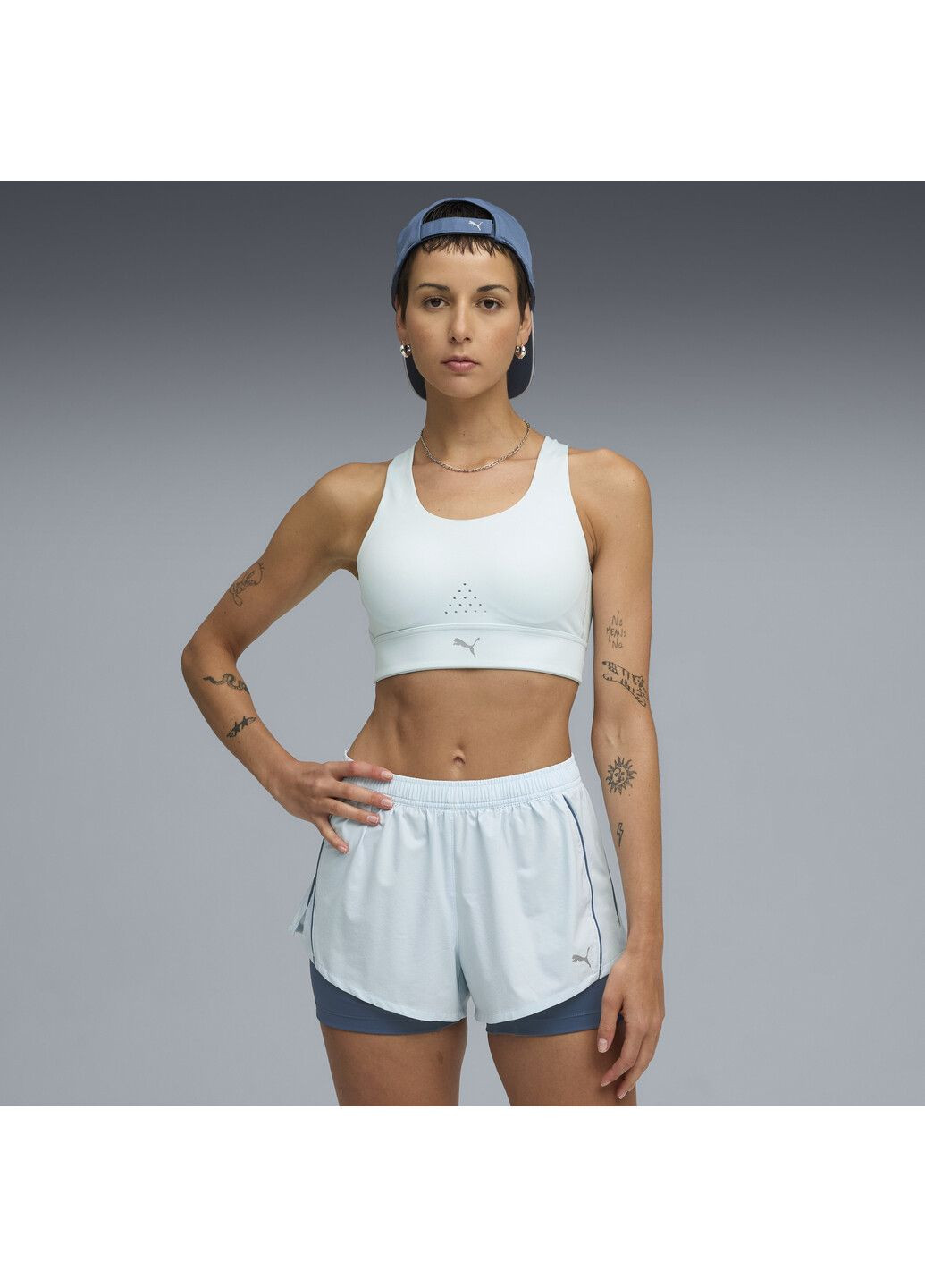 Синій бра pwrbreathe run bra Puma поліестер, еластан