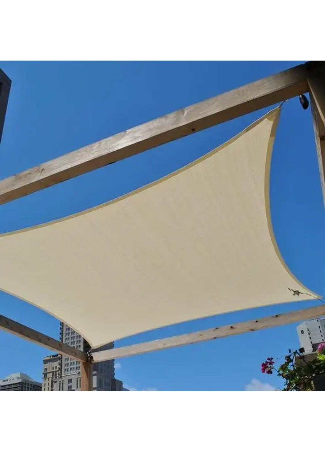 Тент навес затеняющий квадратный 4х4м Сетка (Молочный) No Brand (332636423)