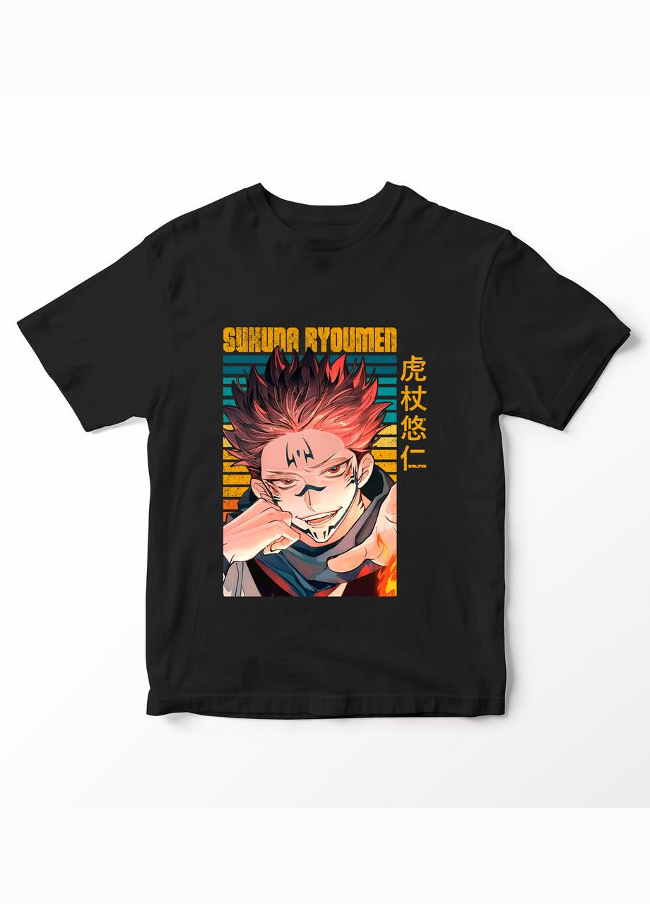 Черная футболка с аниме принтом магическая битва-39 No Brand