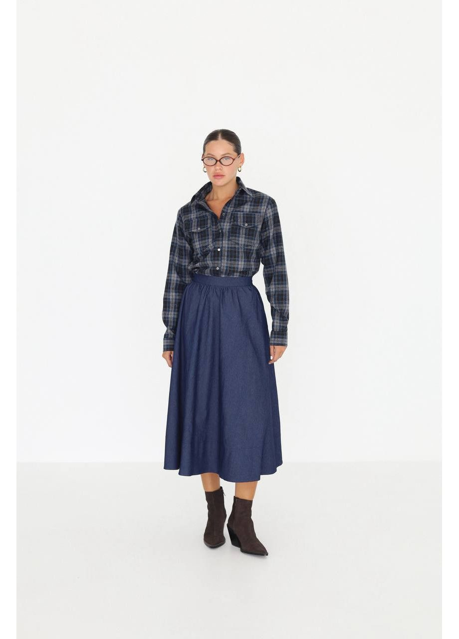 Джинсова спідниця міді А-силуету MonCher (363849316)