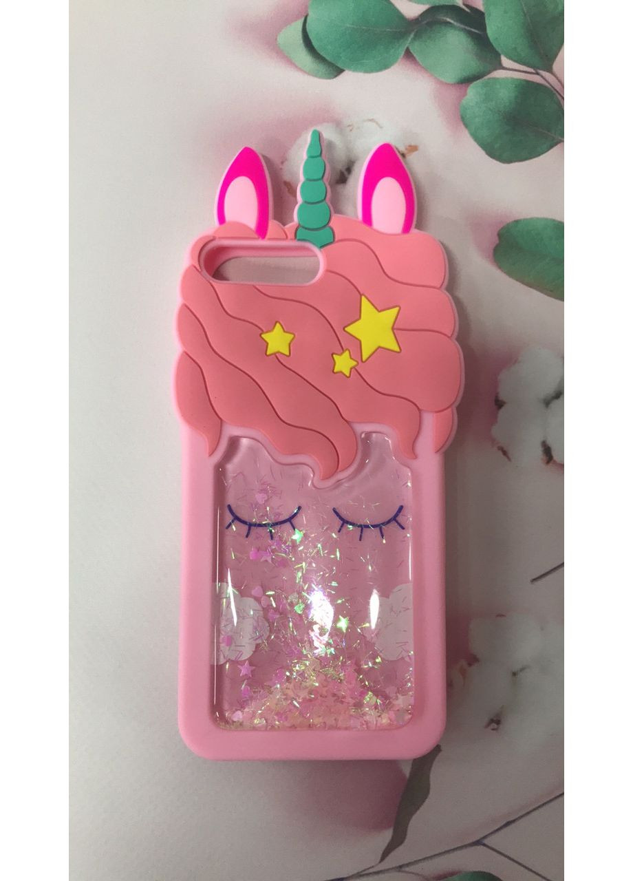 Чехол силиконовый 3D Case с переливающимися блёстками для Huawei Y6 2018 Единорог Epic (359483926)