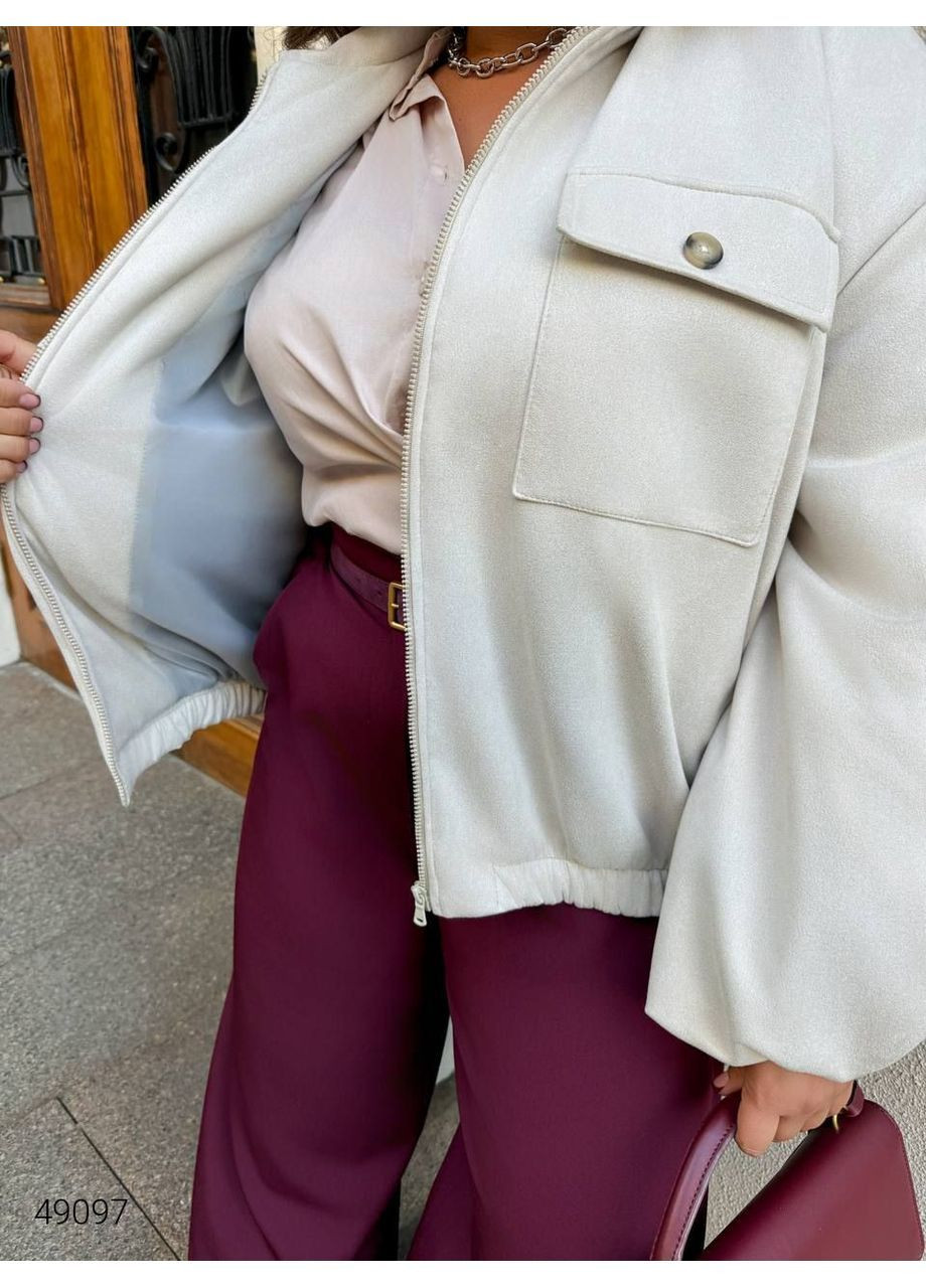 Бомбер жіночій з акцентними рукавами Byron на блискавці (365254295)