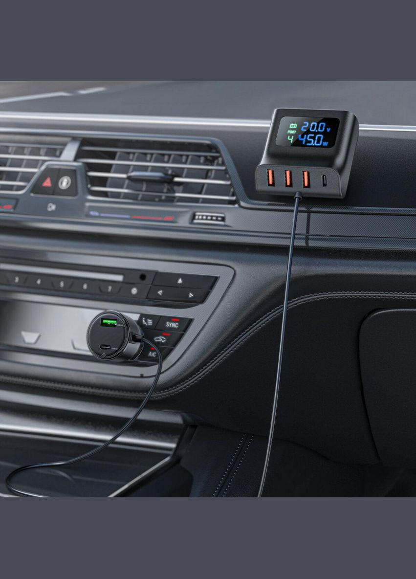 Автомобильное зарядное устройство для B11 138W Car Charger Splitter with Digital Display Black Acefast (304254425)