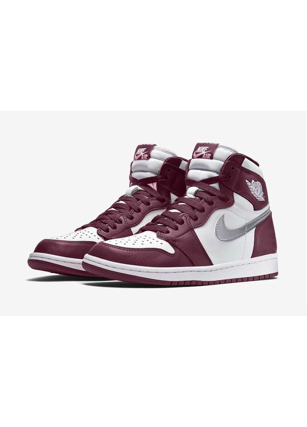 Бордовые кроссовки 1 retro high og bordeaux 555088-611 Jordan