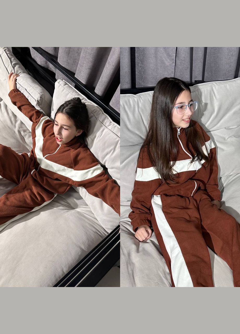 Коричневий флісовий костюм Україна