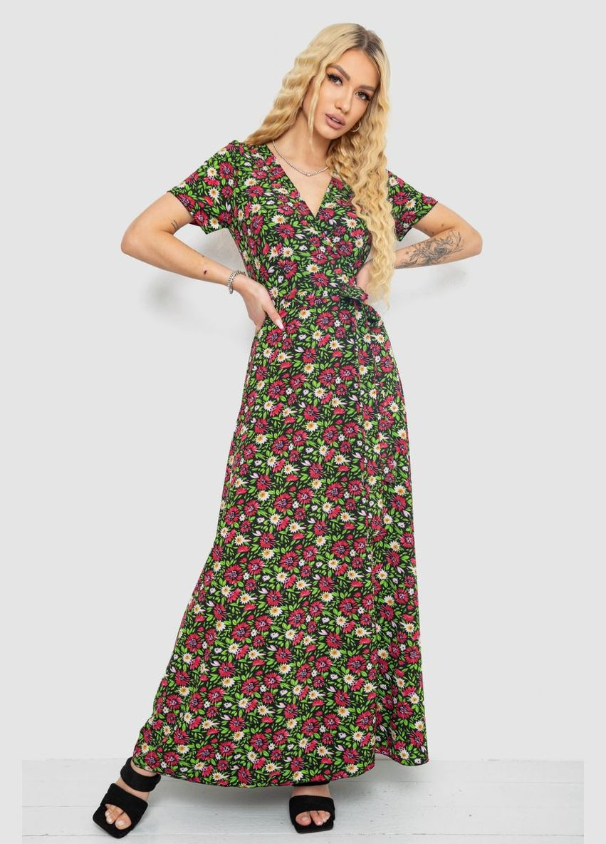 Сарафан із квітковим принтом на запах, колір чорно-червоний, 241R177 Ager (328604921)