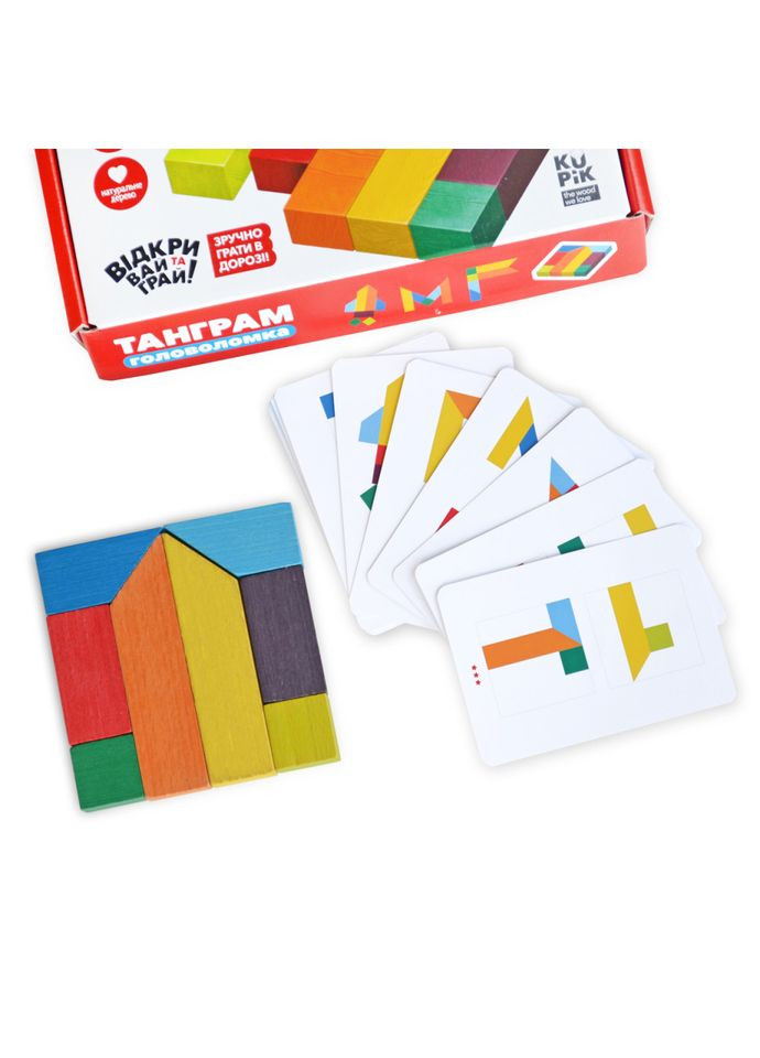 Дерев'яна головоломка "Танграм 8" 900446, 8 елементів Igroteco (301067002)