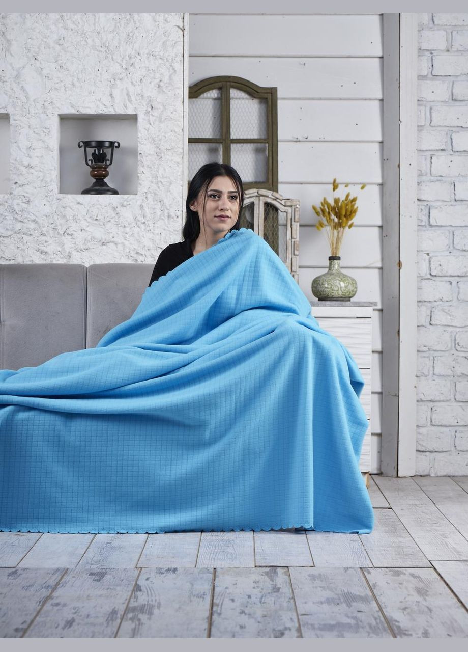 Флисовый Плед 185х215см "Полар" Голубой Kayra (318382558)