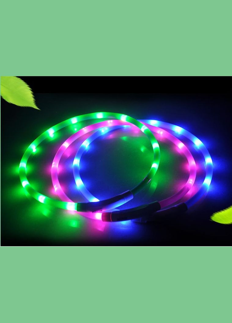 LED ошейник светодиодный для котов и кошек с USB зарядкой 5070 см Белый No Brand - (323235773)