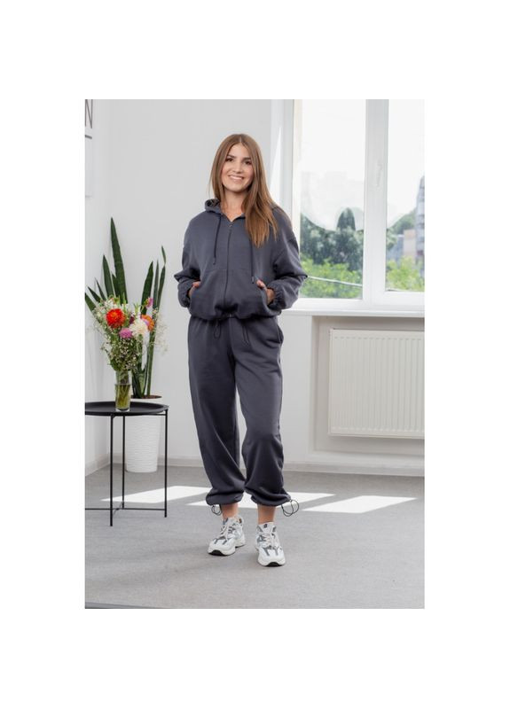 Женский спортивный костюм из трикотажа петля, Размер одежды M, Цвет Графит AKSAN (360428550)