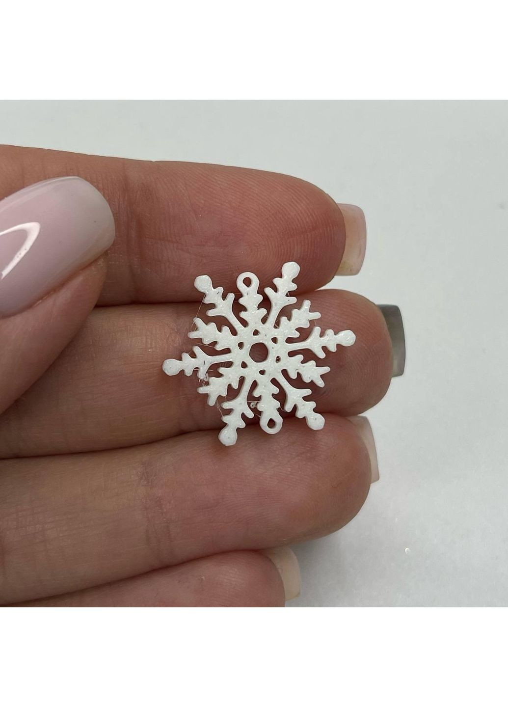 Конектори пластик Кулон підвіска сніжинка 2 петлі Білий 17.5 мм х 20 мм х 2 мм Finding (365875878)
