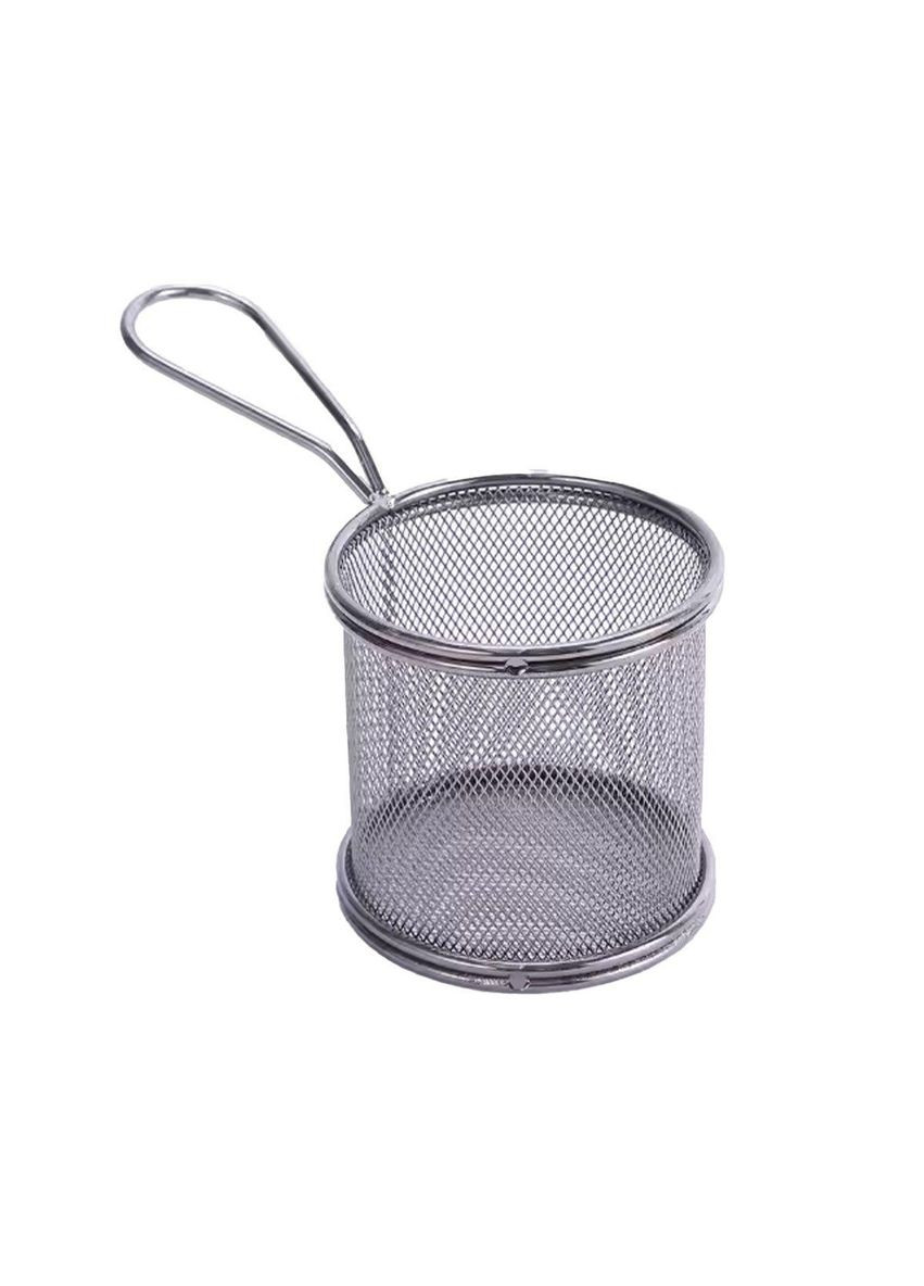 Корзина сервировочная для фри и снеков 9×9×9 см с гальваническим покрытием Черная Zhongjing (360455341)