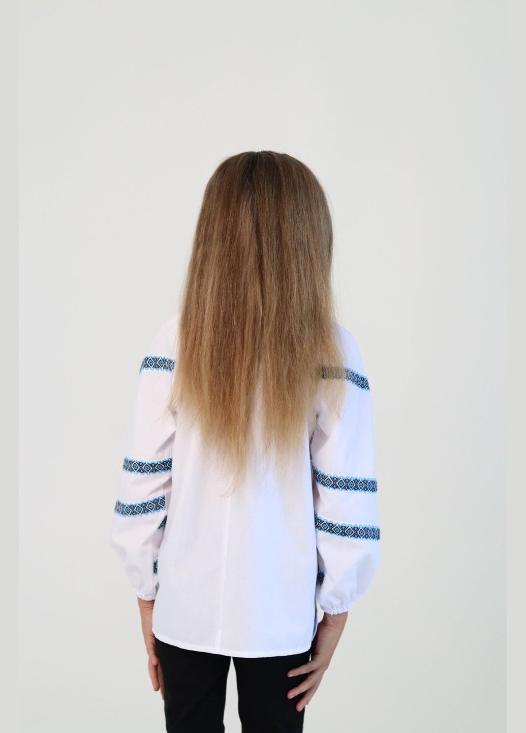 Белая вышиванка для девочки тканая Piccolo узор орнамент полиэстер (340646736)