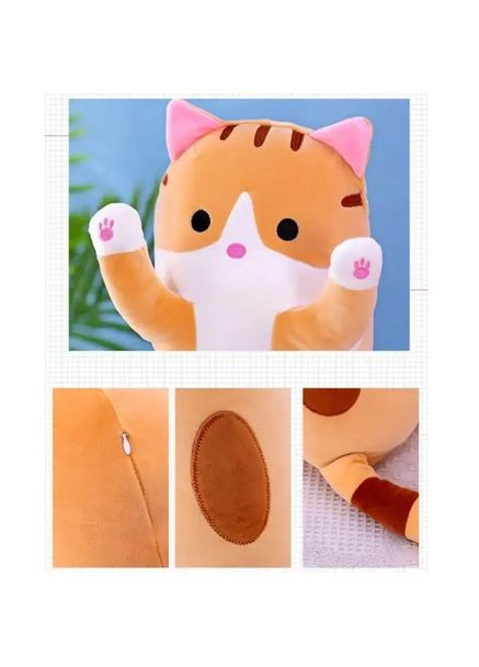 Гигантская мягкая плюшевая игрушка Длинный Кот Батон котейка-подушка 110 см. Цвет: No Brand (365813201)