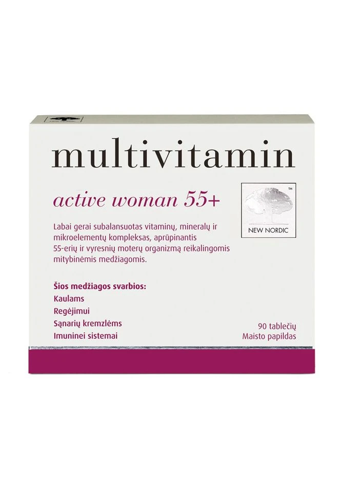 Витамины для женщин 55+. Мультивитамин актив для женщин 55+. Multivitamin active women 55+. табл №90 New Nordic (317565244)