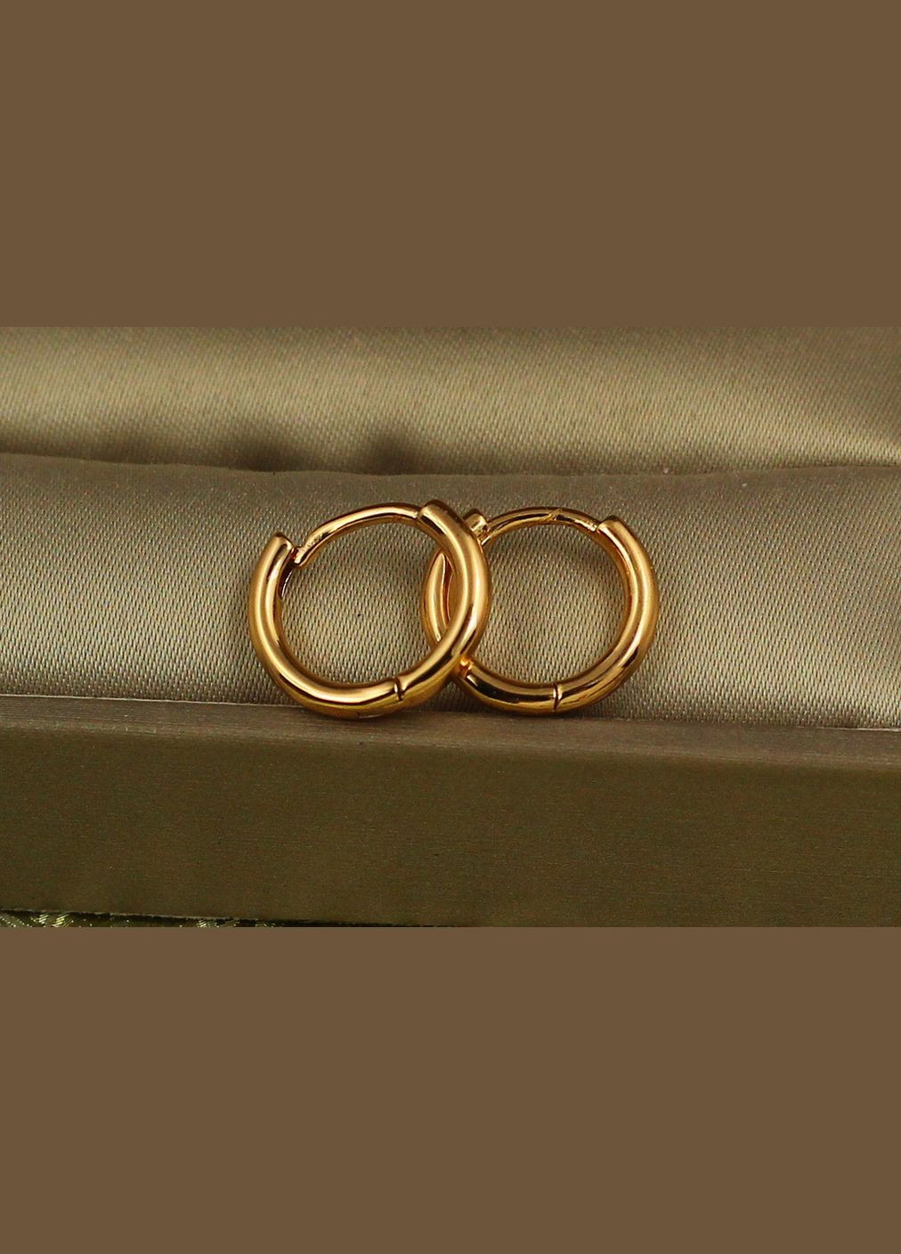 Серьги гладкие кольца с округлыми краями 1.3 см золотистые. Xuping Jewelry (317269355)