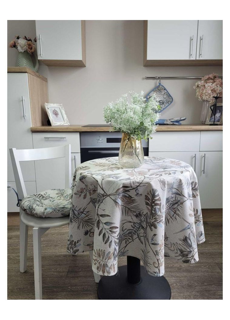 Круглая скатерть Мера D200см для стола хлопковая салфетка для кухни ProDobro (369365478)