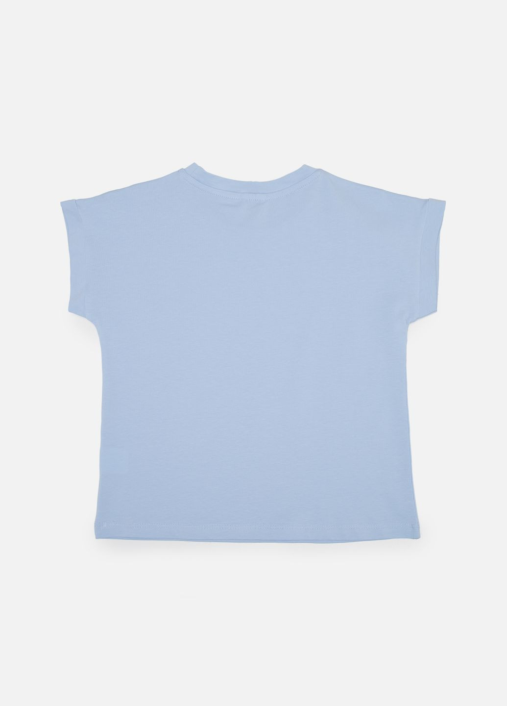 Голубая летняя футболка с коротким рукавом для девочки цвет голубой цб-00242440 Miss Feriha