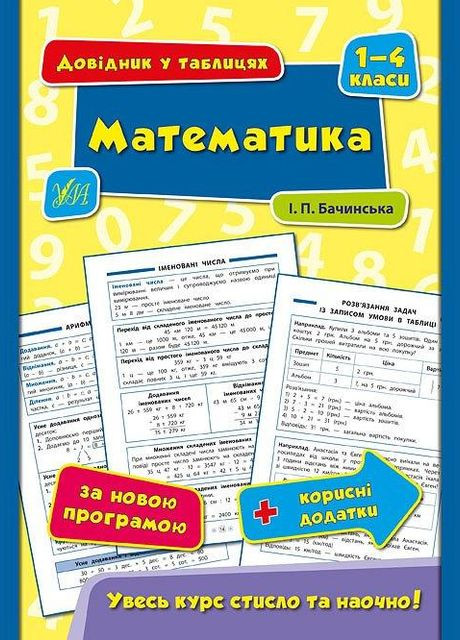 Довідник у таблицях. Математика. 1–4 класи УЛА (316124794)