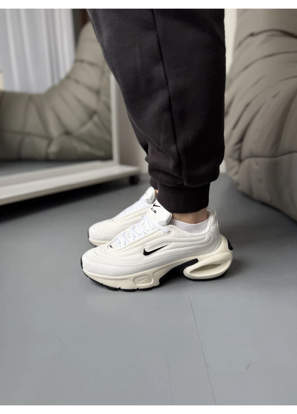 Белые летние кроссовки nike air max portal white black найк аир макс портал No Brand
