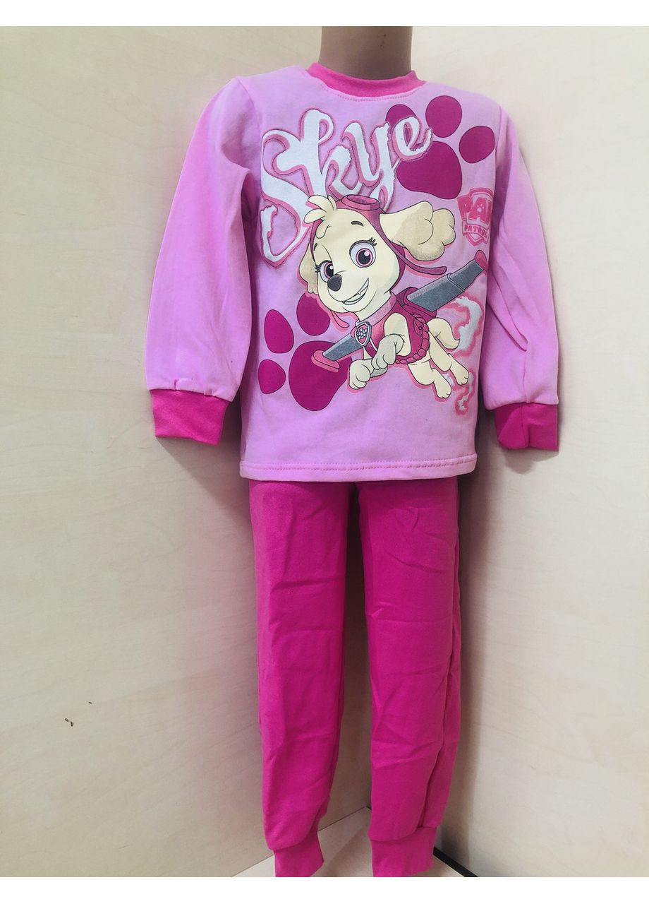 Рожева зимня тепла піжама для дівчинки щенячий патруль байка розмір 86 92 98 104 110 116 122 128 No Brand