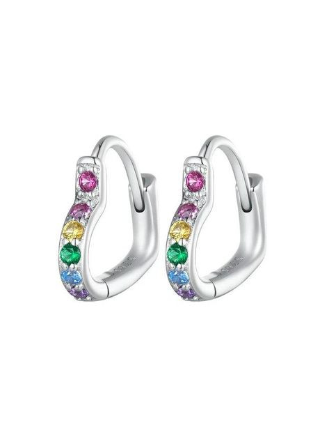 Серебряные серьги с бриллиантами "Радужные сердца" Kabluchka (355347927)