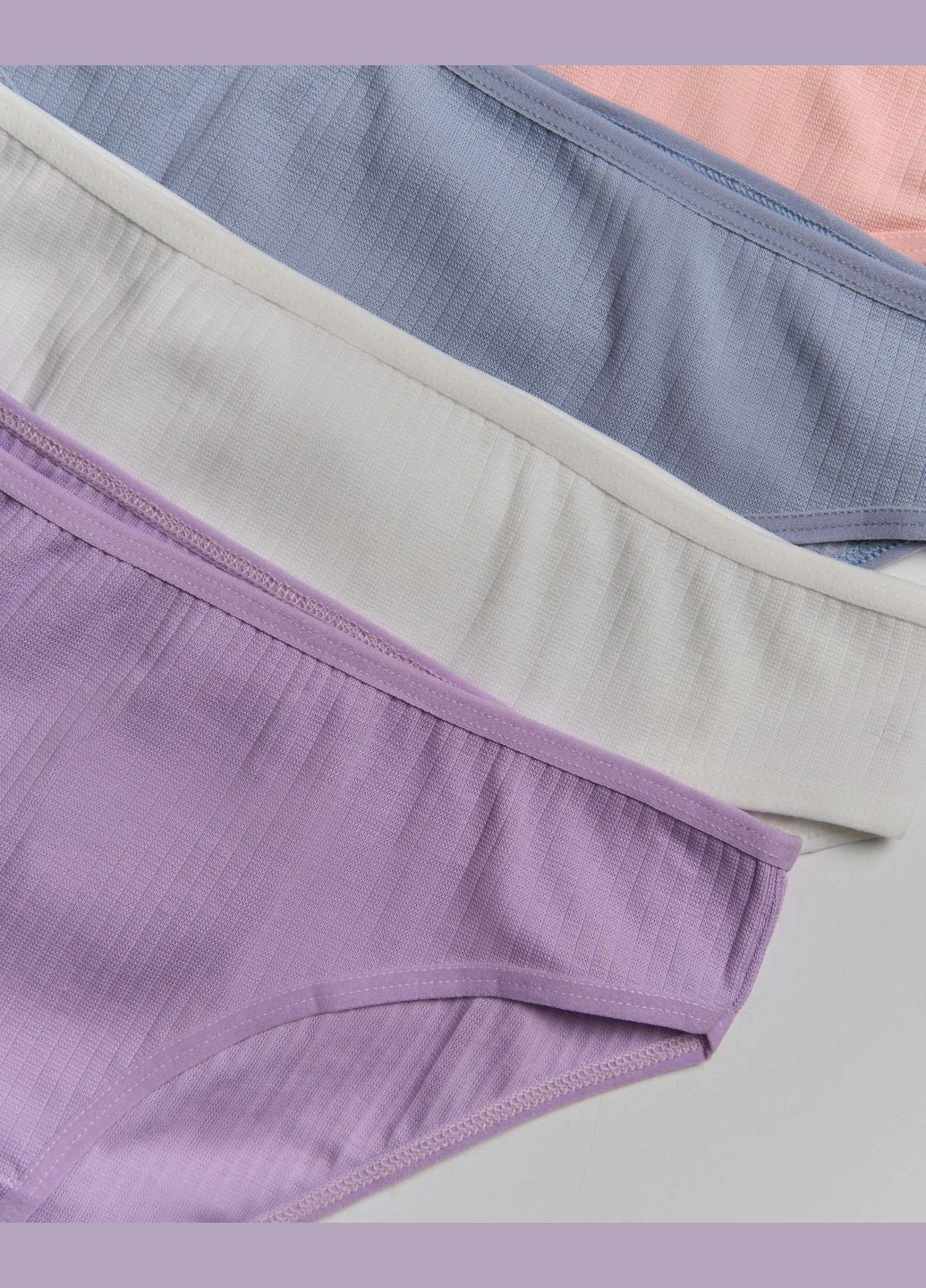 Трусики-сліп в рубчик жіночі, пастельний мікс 5 шт Nicoletta (340462270)