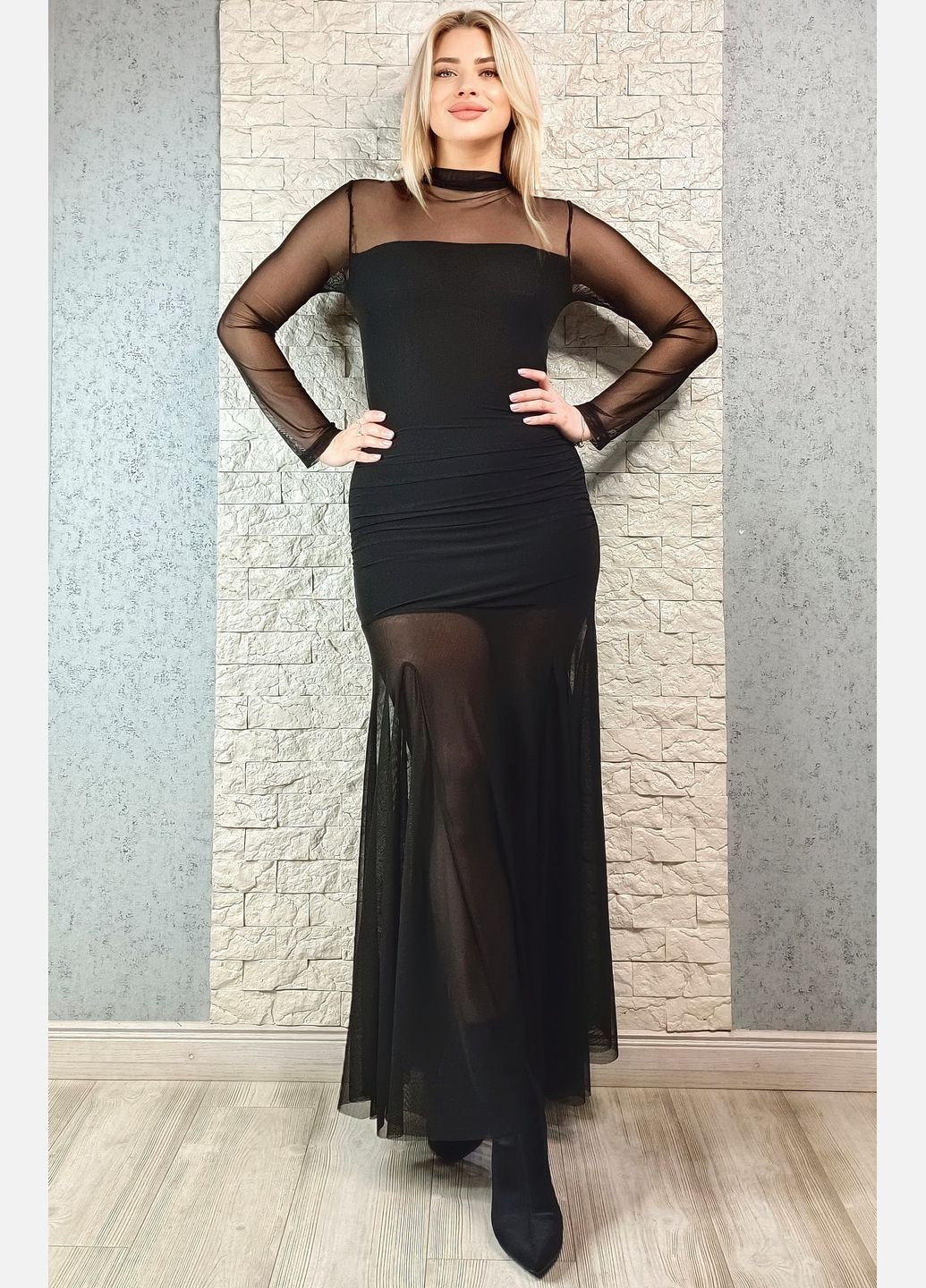 Чорна святковий, коктейльна, вечірня сукня Lumina однотонна