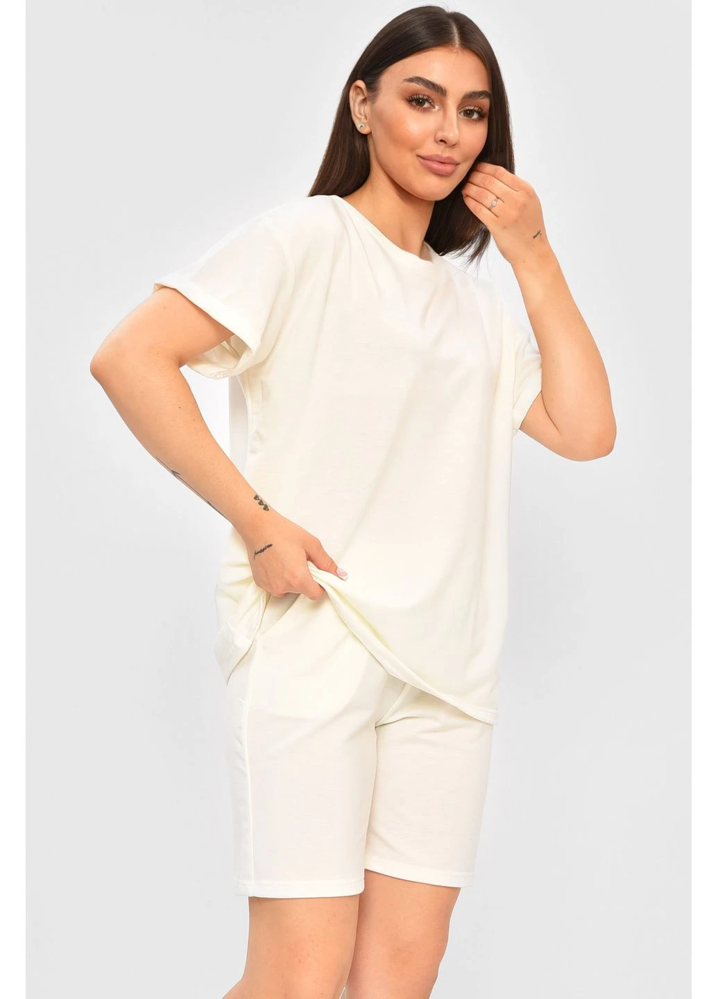 Костюм женский белого цвета Let's Shop (348056803)