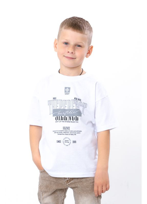 Белая летняя футболка для мальчика (p-17194) Носи своє