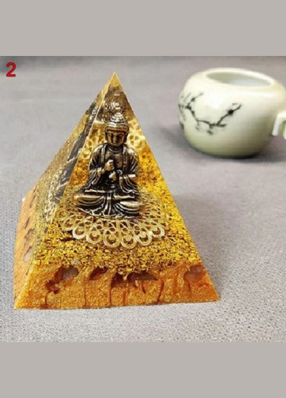 Органітова енергетична піраміда з натуральним аметистом природним кристалами статуеткою Будди Рейкі Чакра Медитація No Brand (292260690)